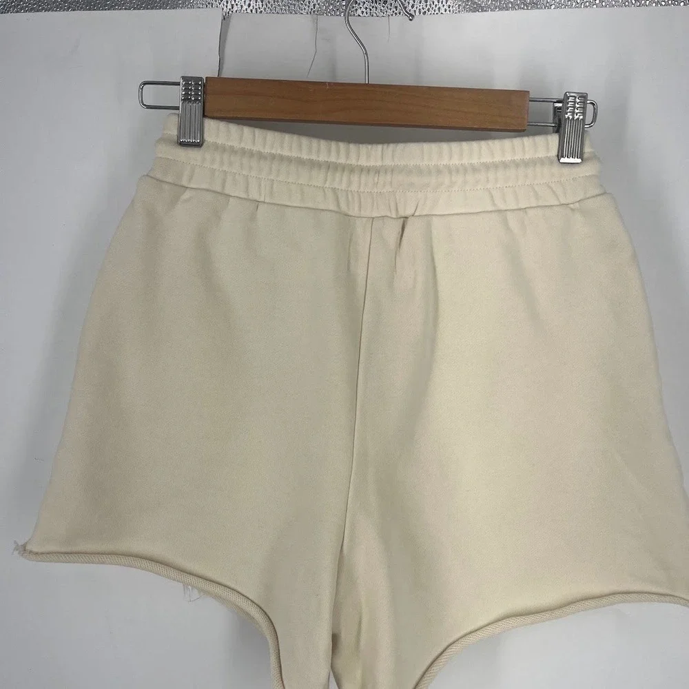 Things Between Cream Smiley Face Cotton Sweat Shorts TBP483 Womens‎ Small